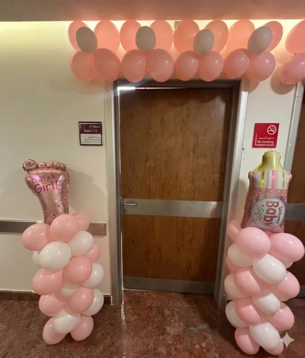 One balloon stand + balloon over the door (gift for Queens Royal Hospital)